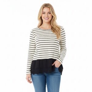 RXB black & white striped top size small